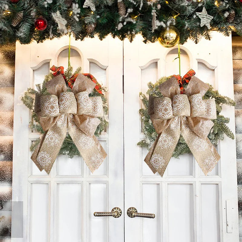 Festivelle Kerst Boogdecoratie – Handgemaakte Deurboog met Sneeuwvlokken & Pailletten, Kleurrijke Feestversiering voor Binnen & Buiten