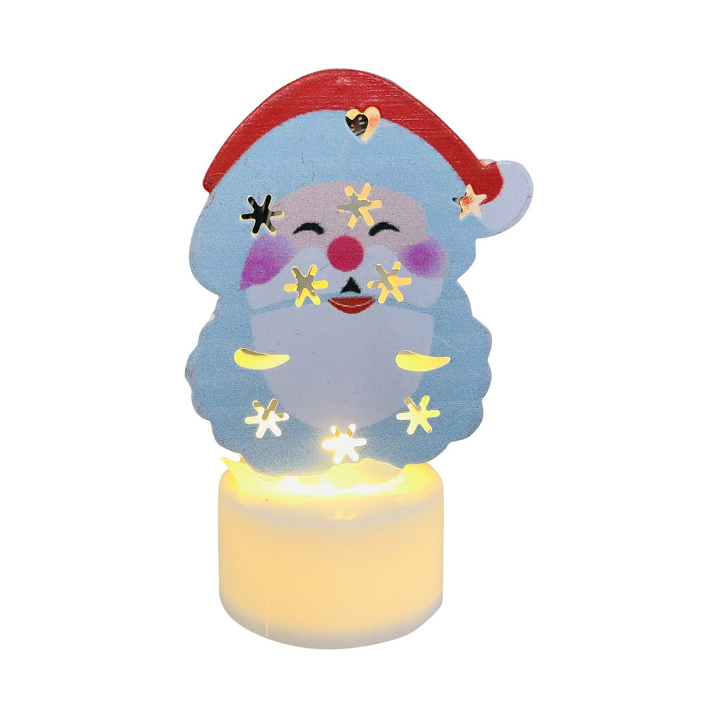 Electronic LED Christmas Candle Lamps - Set of 10 – Adorable Santa, Snowman & Tree Night Lights for Festive Home, Party, & Garden Décor