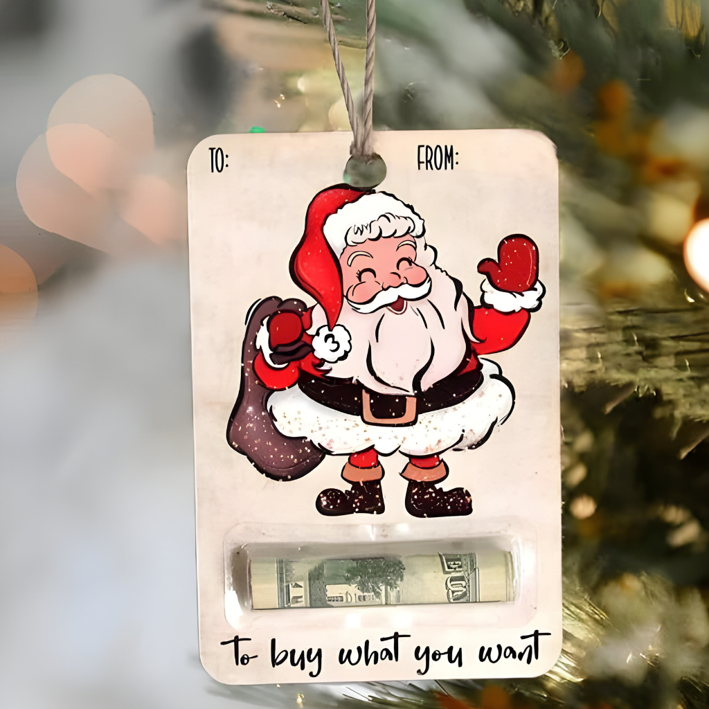 Christmas Money Holder Wooden Gift Card Ornament Decoration