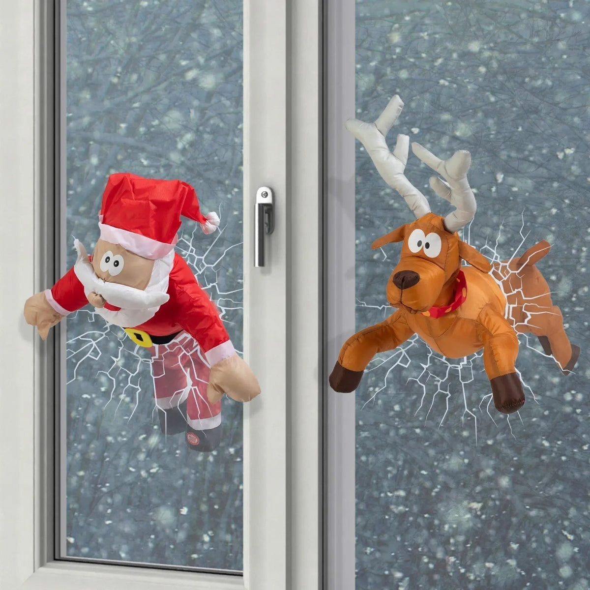 Cheerful Christmas Window Figure ClausKlap – Moving Sound-Activated Decoration