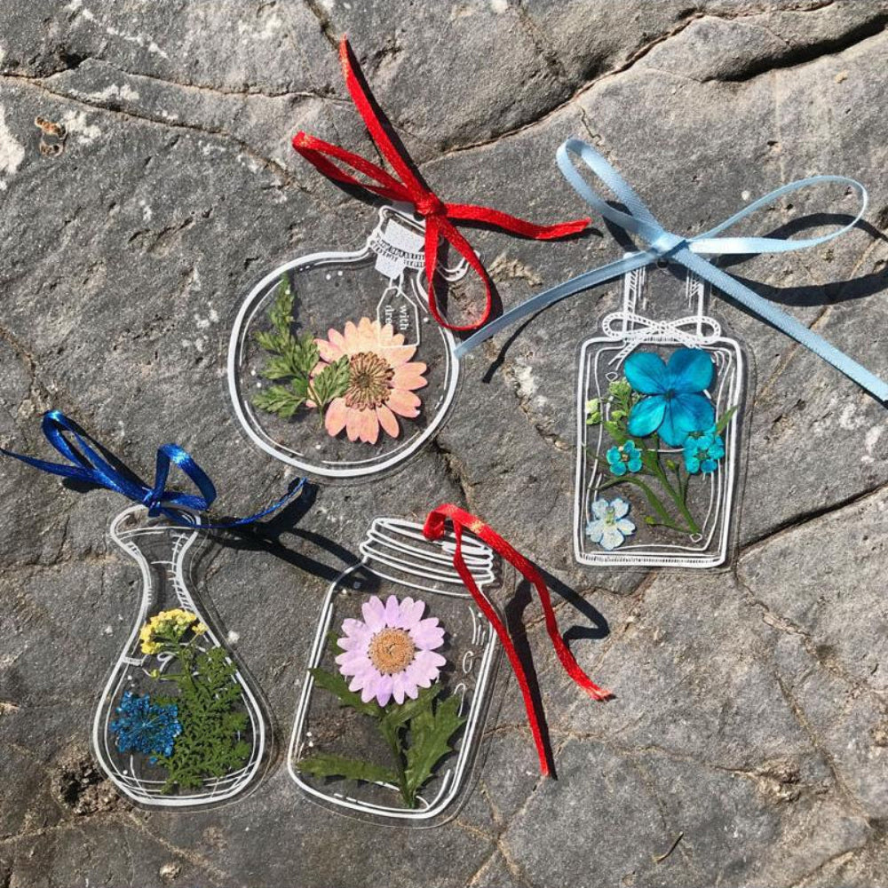 Pressed Flower Transparent Bookmark Set