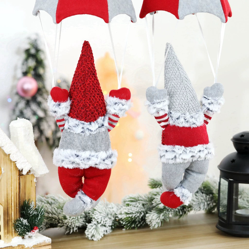 Christmas Faceless Gnome Parachute Hanging Ornament