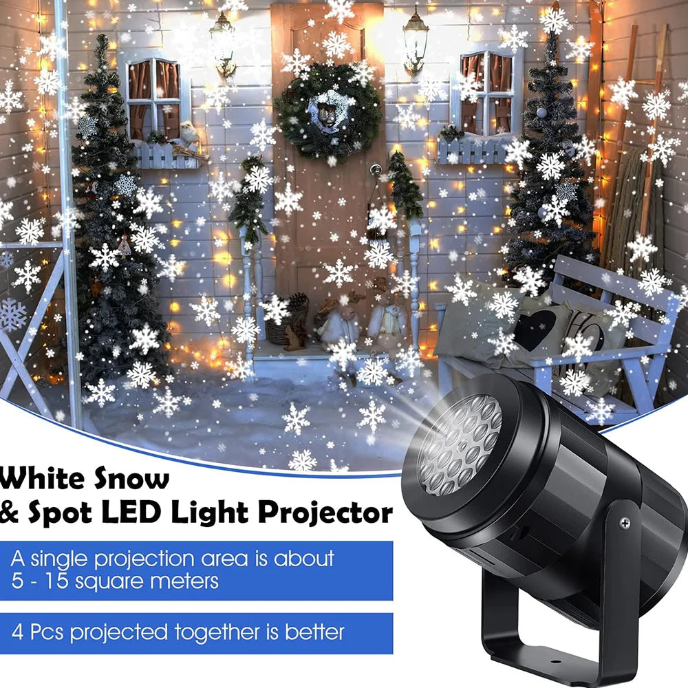 LumiFlake LED Sneeuwvlok Projector – Magische Kerstverlichting met USB-Aansluiting, Weerbestendig voor Binnen & Buiten