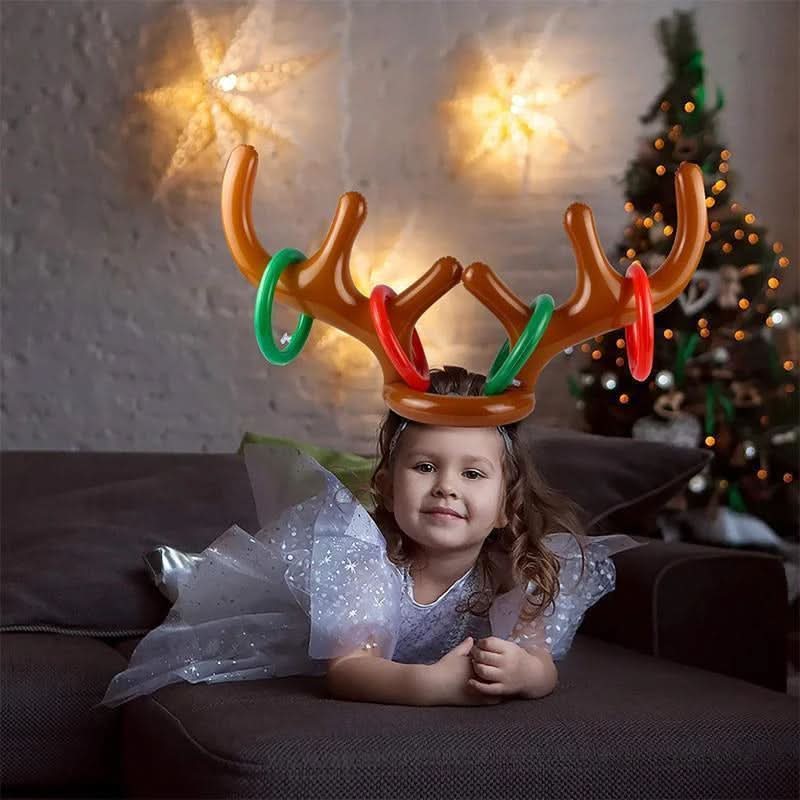 Inflatable Reindeer Antler Ring Toss Game Set