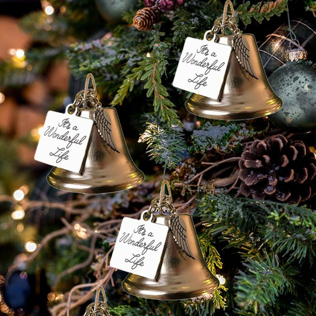 🎄Christmas Tree Memorial Ornaments Angel Wings Bell Pendant Hanging Decoration