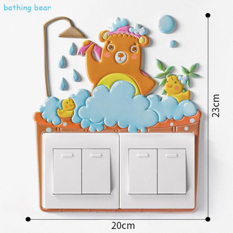 Cartoon Room Decor Silicone On-off Switch Wall Sticker