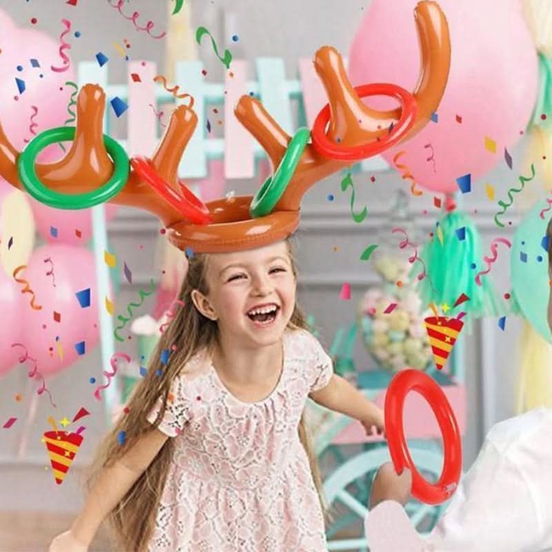 Inflatable Reindeer Antler Ring Toss Game Set
