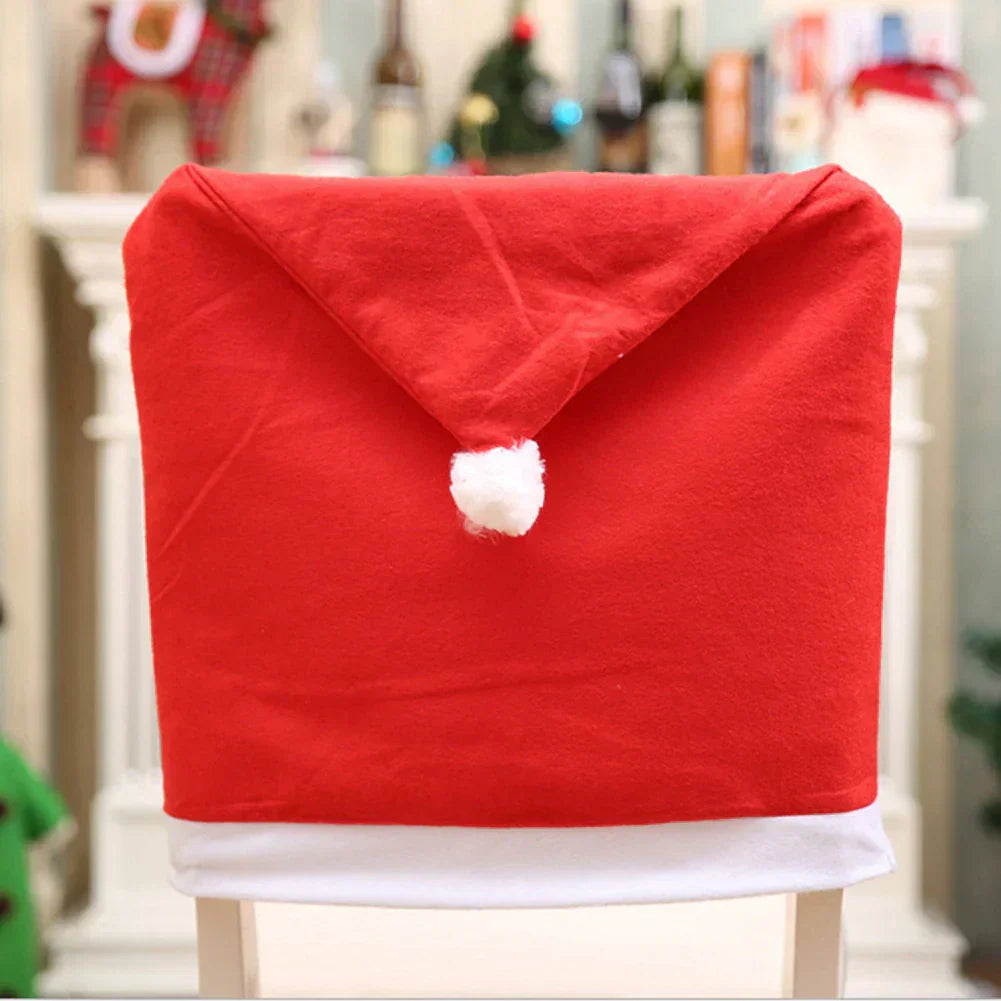 SantaSeat Christmas Chair Covers – Set of Decorative Chair Covers with Santa Design