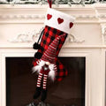Red And Black Plaid Hanging Feet Stockings Christmas