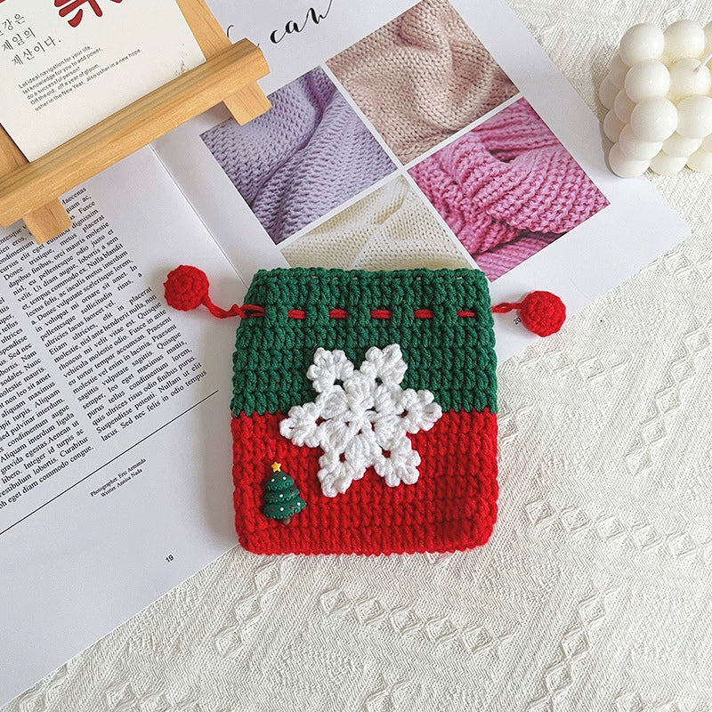 Handmade Crochet Christmas Apple Gift Bag