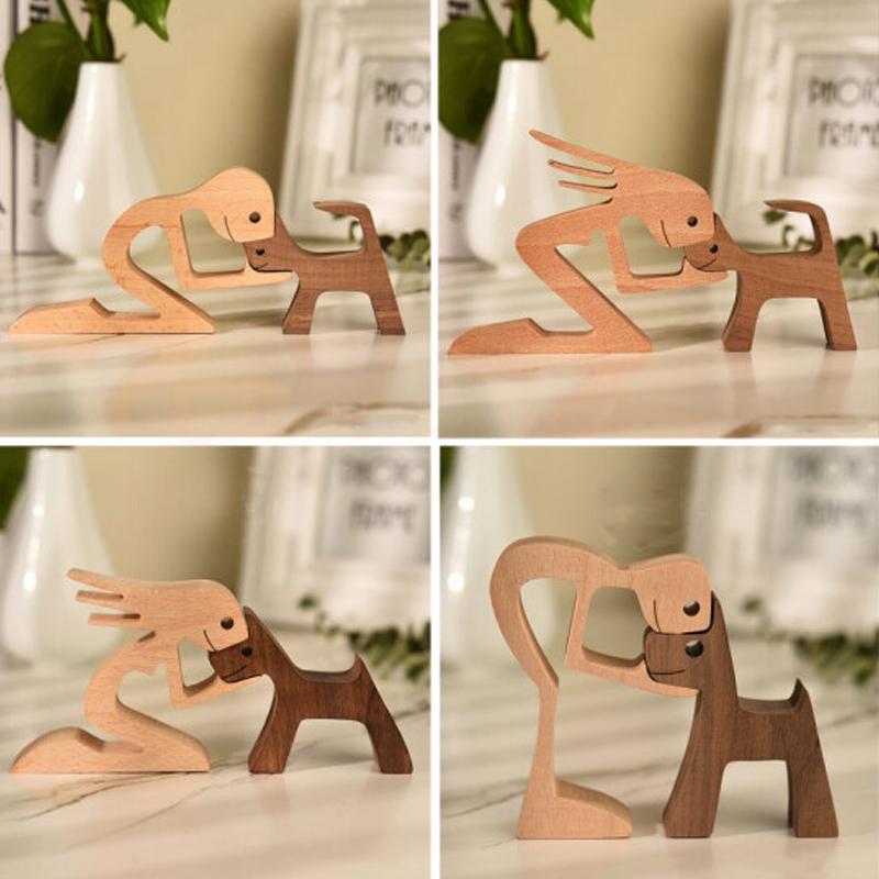 Animal Lover Wooden Sculpture Table Decoration