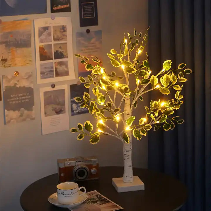 Fairy Lights LED Tree with Green Leaves