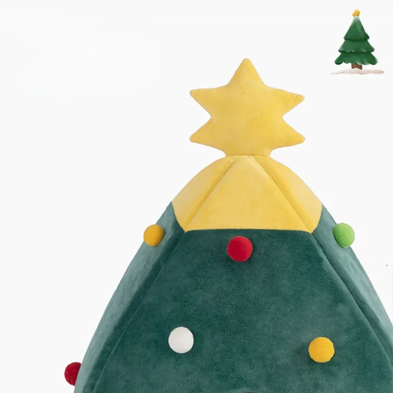 Christmas Tree Cat Bed – Cozy Heated Cat Tent for the Holidays