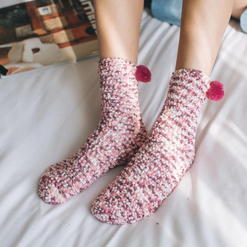 Coral Fleece Cupcake Socks