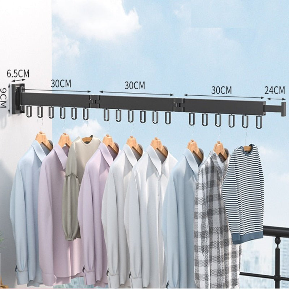 Retractable Wall-Mounted Clothes Dryer – Foldable Laundry Rack for Space-Saving Drying