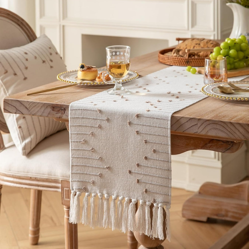 Liora Elegant Tassel Table Runner