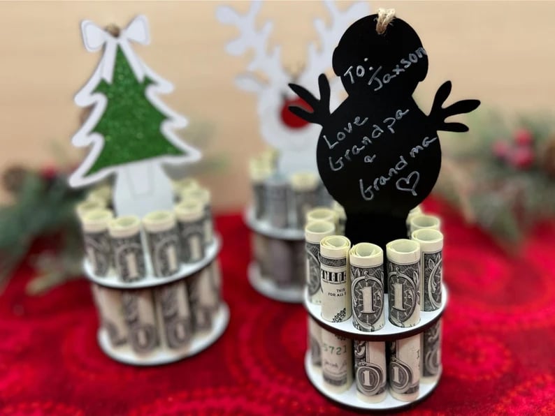 Christmas Money Holder Ornament | Handmade Wooden Decoration | Festive Gift Idea