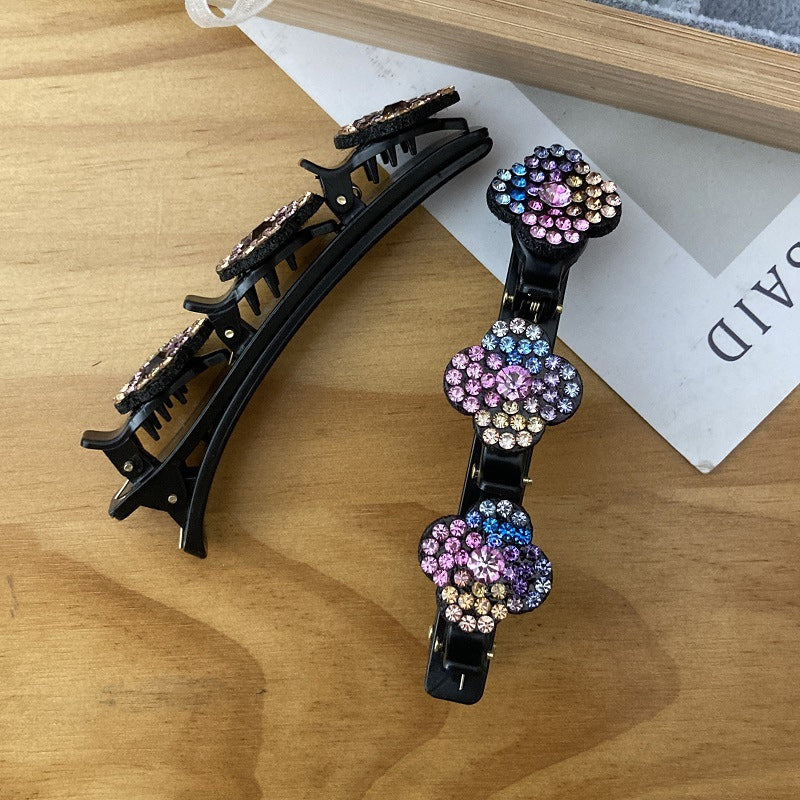 Hair clip with crystal flower