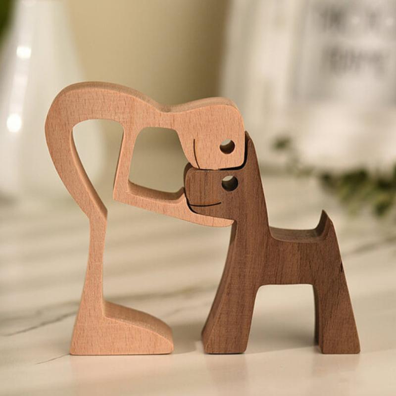 Animal Lover Wooden Sculpture Table Decoration