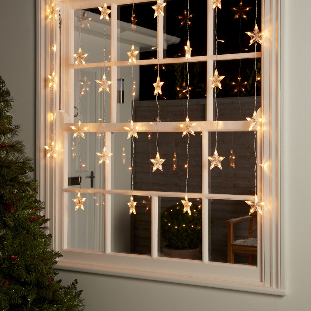 Christmas Decorations Star Curtain Lights