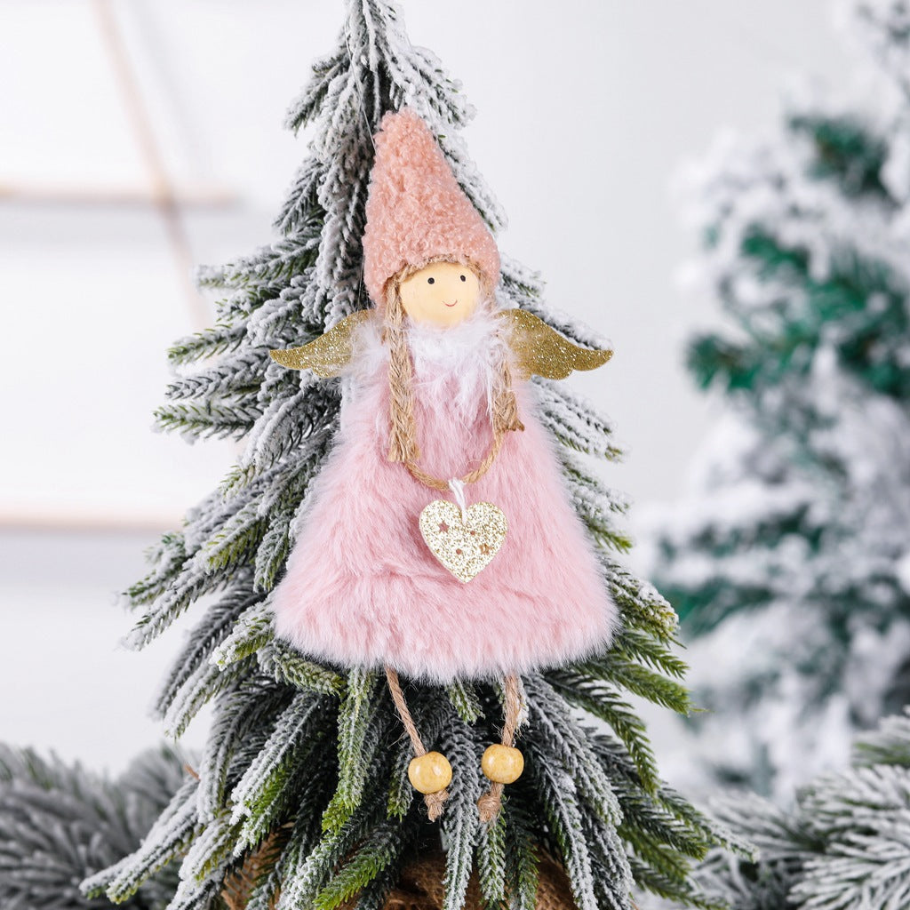 Plush girl doll Christmas tree pendant