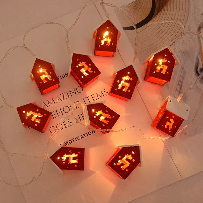 Illuminated Wooden Christmas Decoration with Integrated LED Light