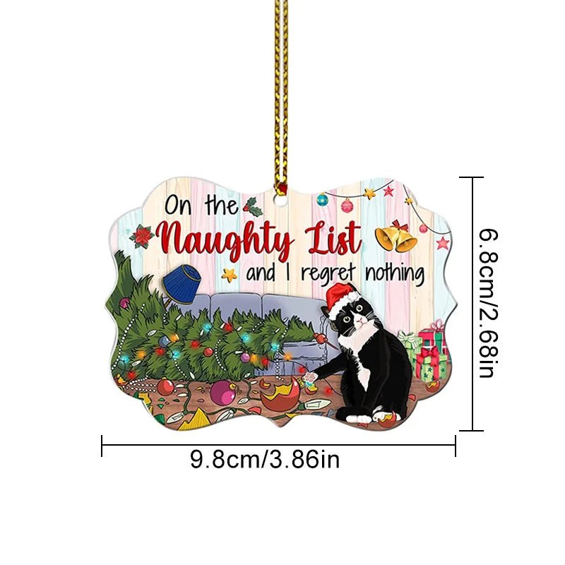 Acrylic Black Cat Christmas Ornaments Set – Adorable Tree Pendants for Weddings, Parties, and Festive Home Décor