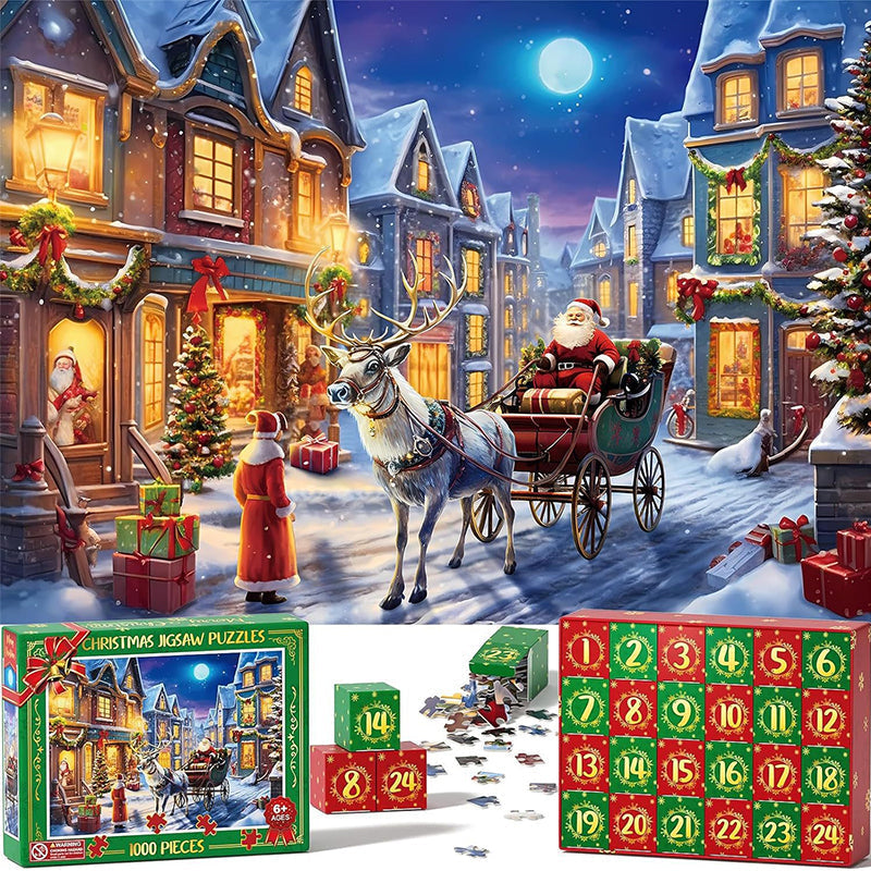 1000PCS Christmas Jigsaw Puzzles Advent Calendar - Christmas Gift