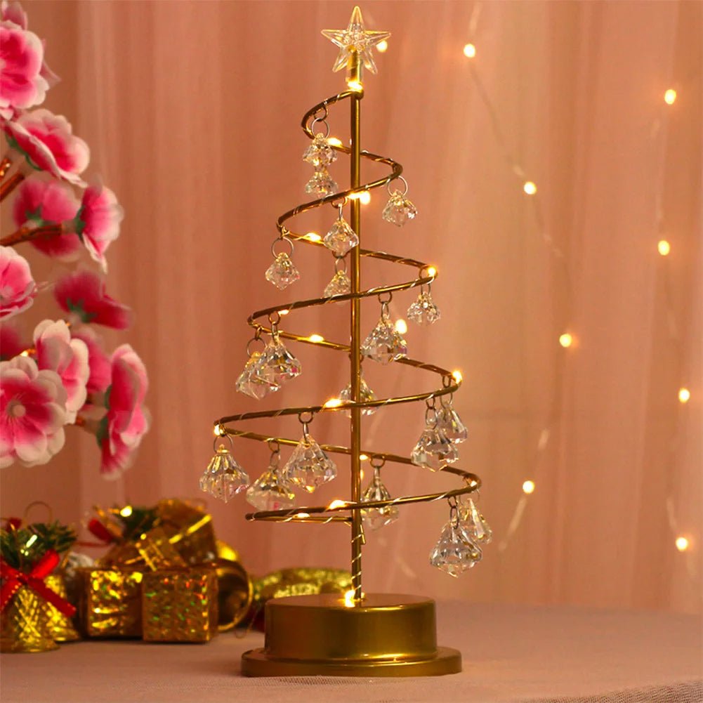 Crystal Christmas Tree LED Lamp – Sparkling Christmas, Valentine’s, or Birthday Decor for a Dreamy Bedroom Glow