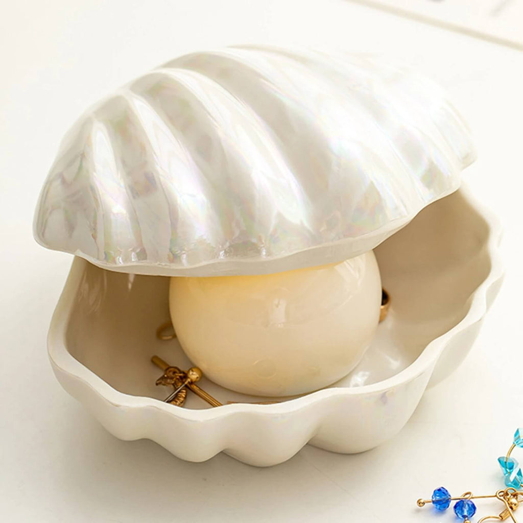 Siopsrl| Clam Shell Ceramic Jewelry Storage
