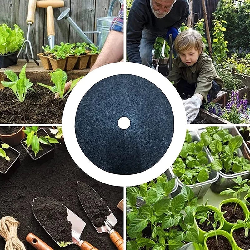 Siopsrl| Weed fleece tree disk – Breathable root protection mat for garden and plants