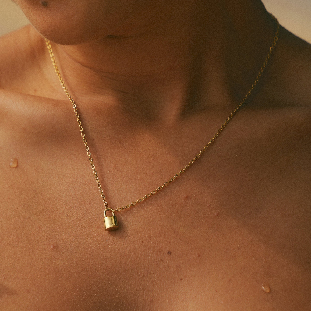 Ellie® Initial Love Lock 14K Gold Necklace