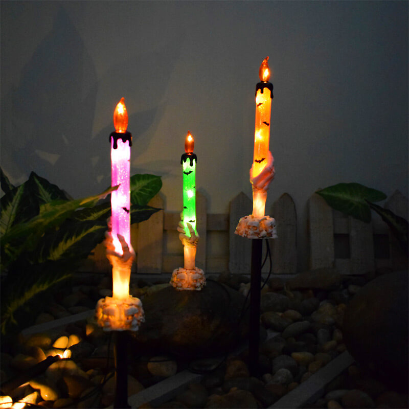 Siopsrl| Best Gift*Solar Light Halloween Ghost Hand Candle Outdoor Floor Lamp