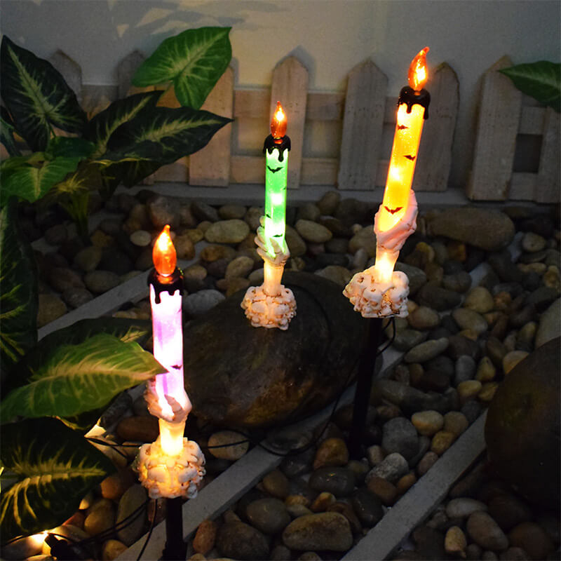 Siopsrl| Best Gift*Solar Light Halloween Ghost Hand Candle Outdoor Floor Lamp