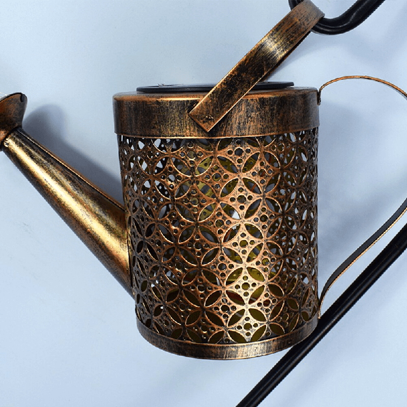 Siopsrl| Solar Watering Can Lamp – Wrought Iron Garden Light with 36 Warm LEDs for Magical Outdoor Ambience