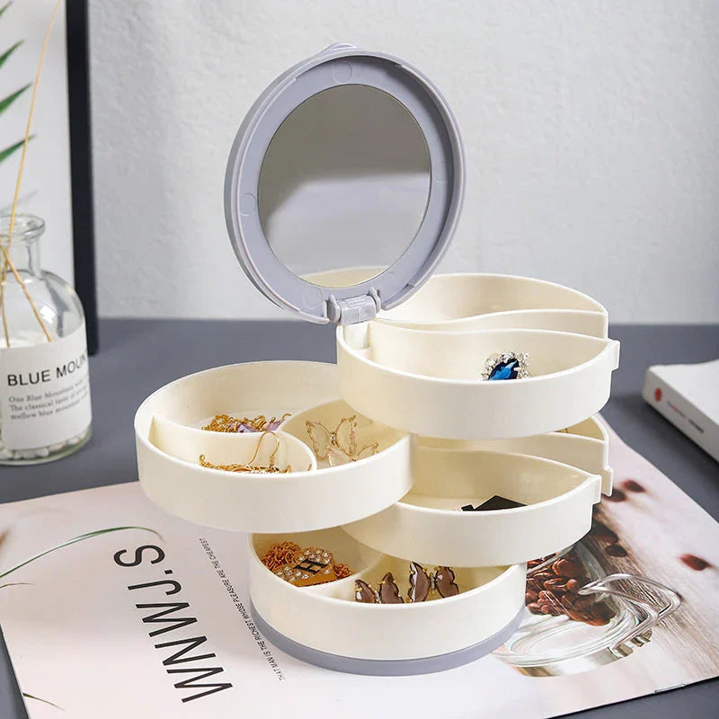 Siopsrl| Perfect Gift-4 Layer Rotatable Jewelry Storage Box