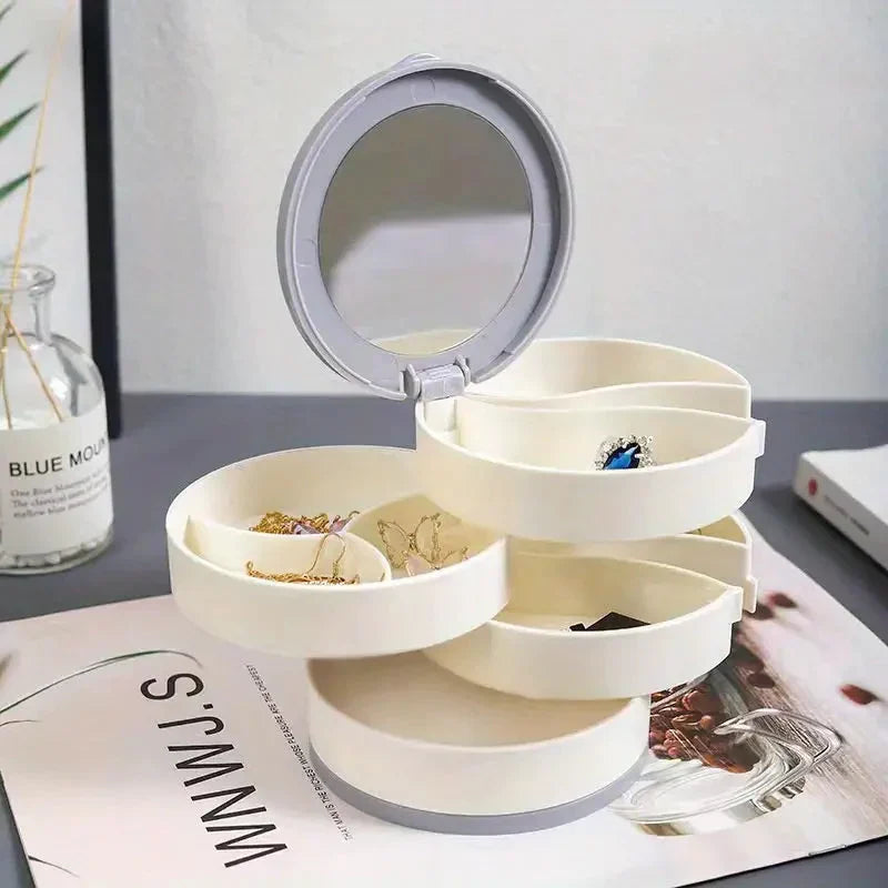 Siopsrl| Perfect Gift-4 Layer Rotatable Jewelry Storage Box