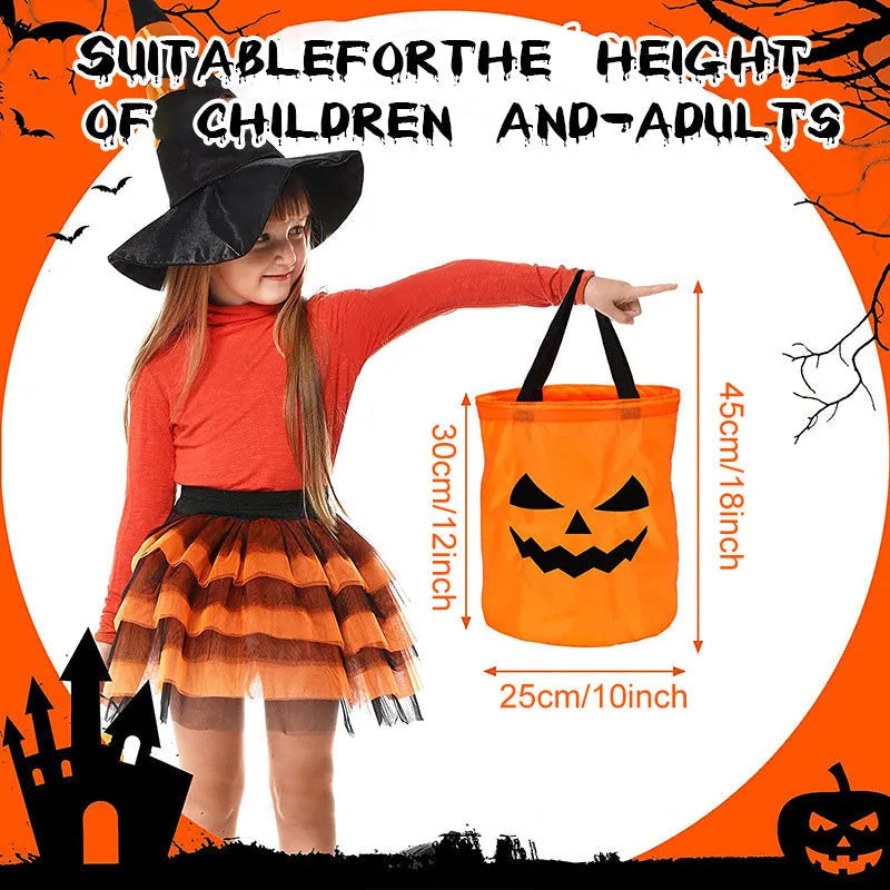 Halloween Glowing Pumpkin Bag – LED Lights & Spacious Interior 2 Pack