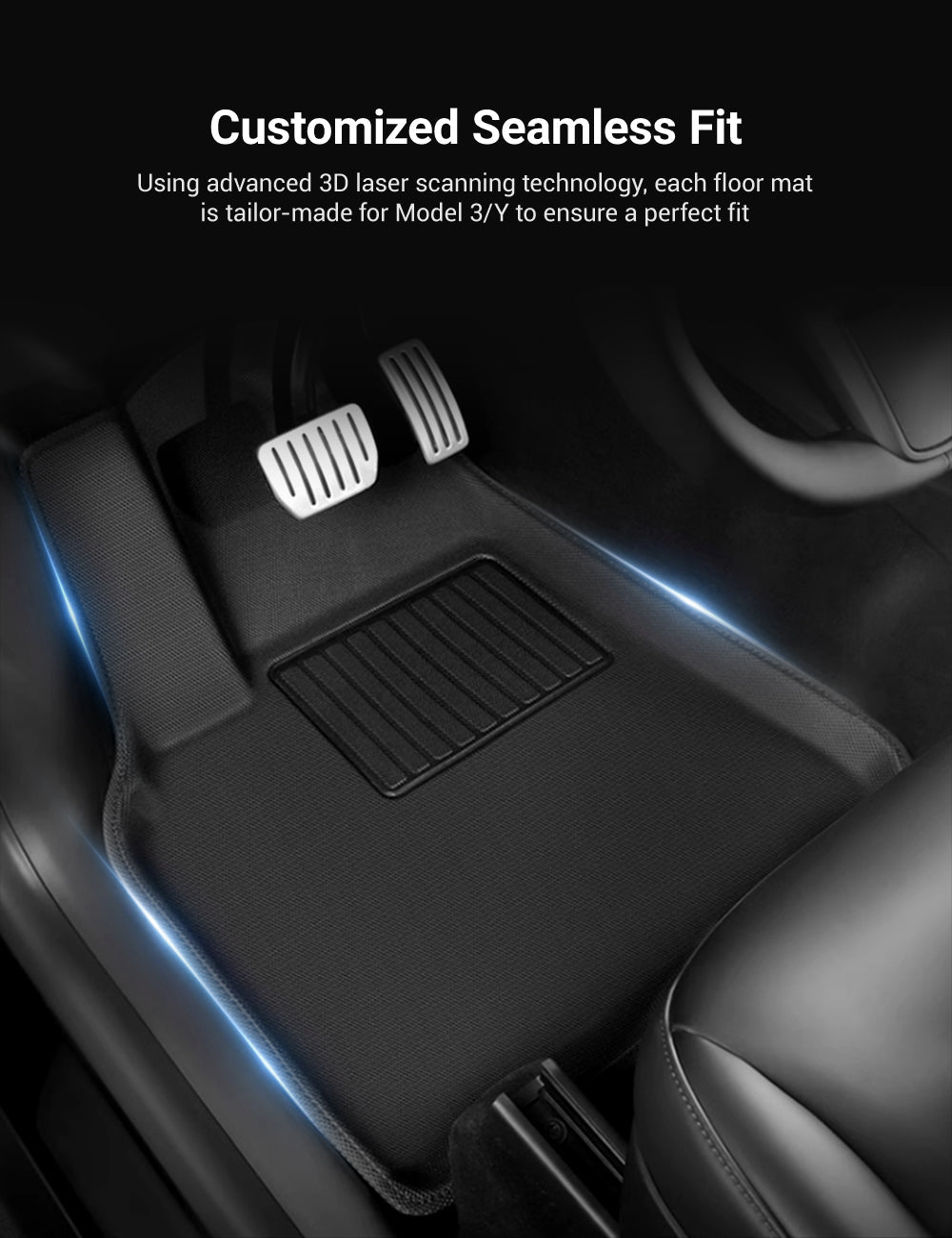siopsrlAll Weather 3D Floor Mats for Tesla Model Y & Model 3 Highland