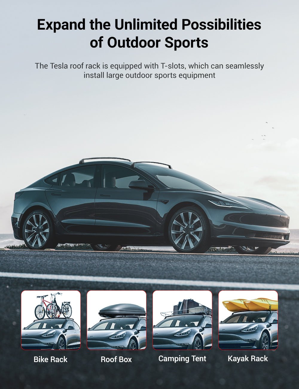 siopsrlRoof Rack for Tesla Model 3 Highland / Model Y (Set of 2)