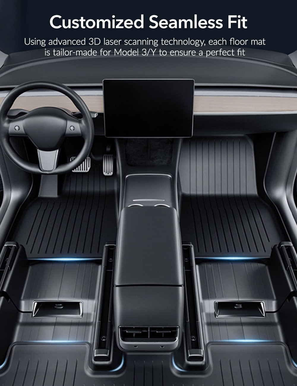 siopsrlTPE All Weather Floor Mats for Tesla Model Y & Model 3