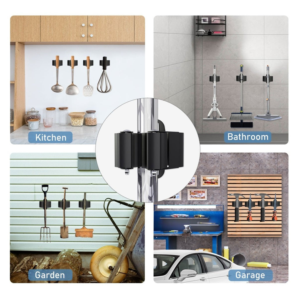 Siopsrl| TIDYGARD – Durable Wall-Mounted Garden Tool Holder with Anti-Slip Clamps for Garage and Shed Organization
