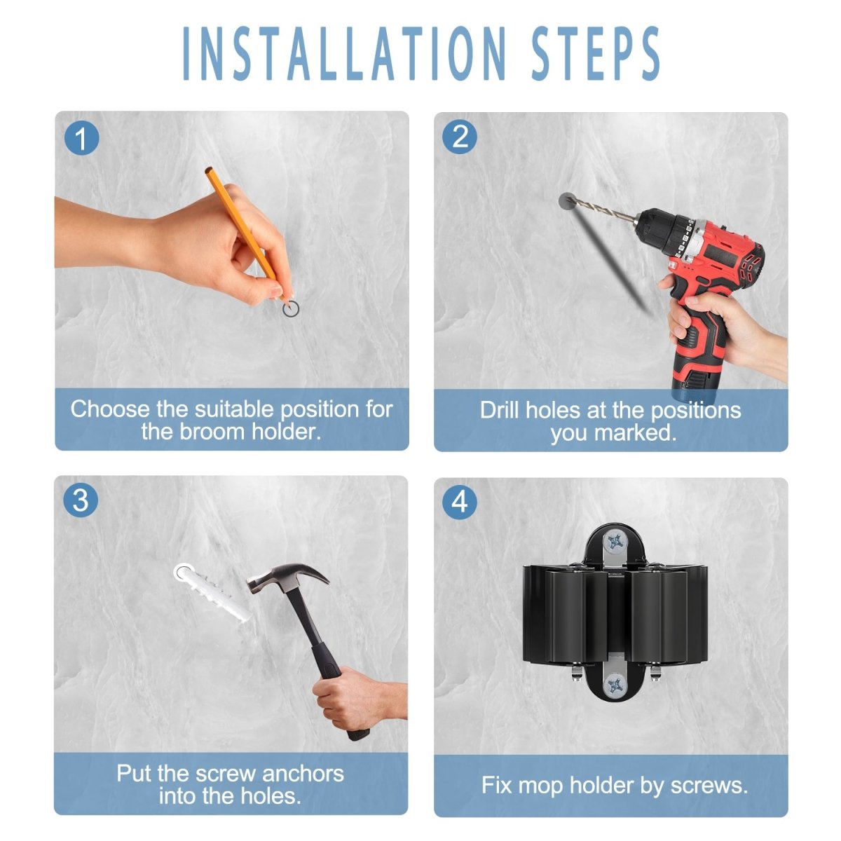 Siopsrl| TIDYGARD – Durable Wall-Mounted Garden Tool Holder with Anti-Slip Clamps for Garage and Shed Organization