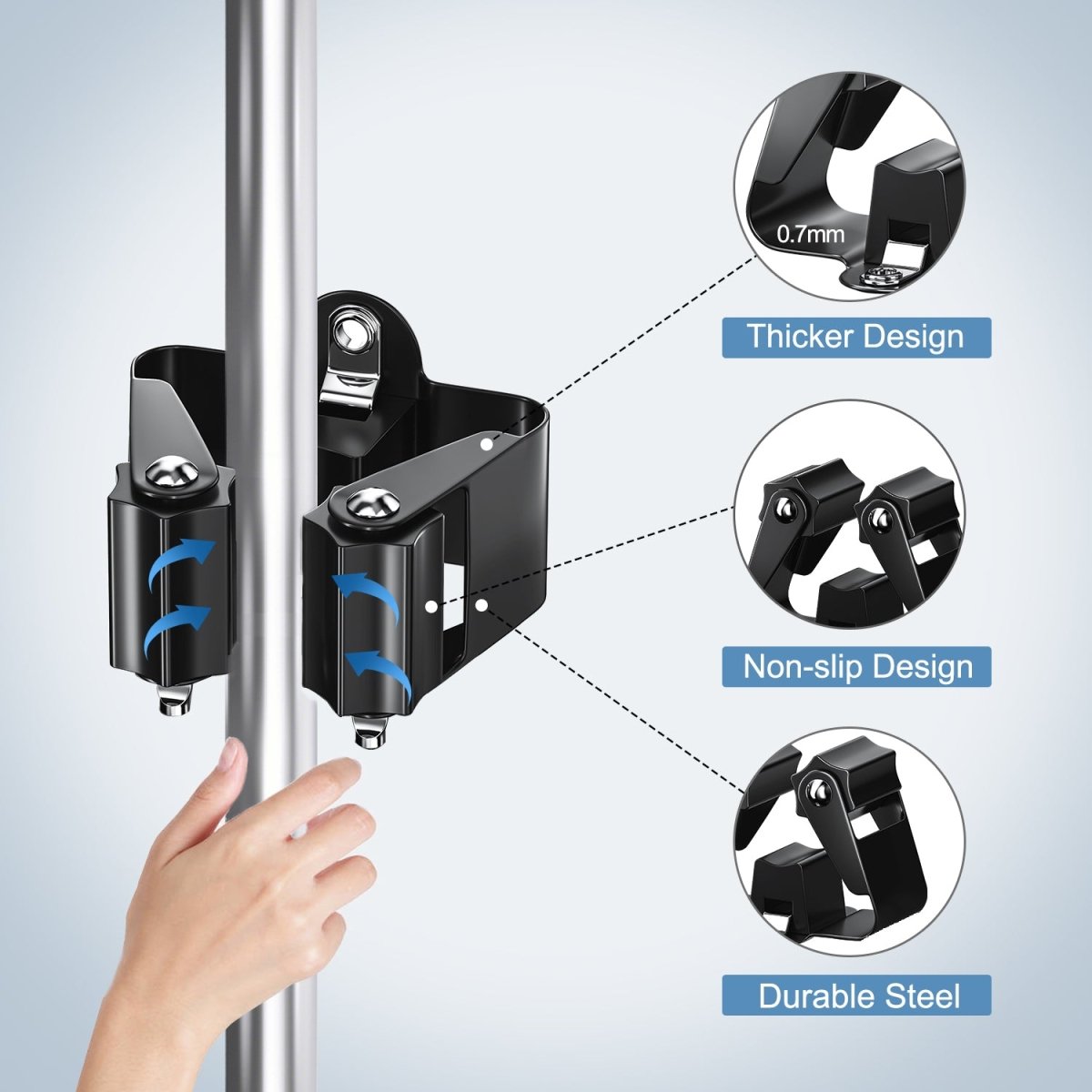 Siopsrl| TIDYGARD – Durable Wall-Mounted Garden Tool Holder with Anti-Slip Clamps for Garage and Shed Organization