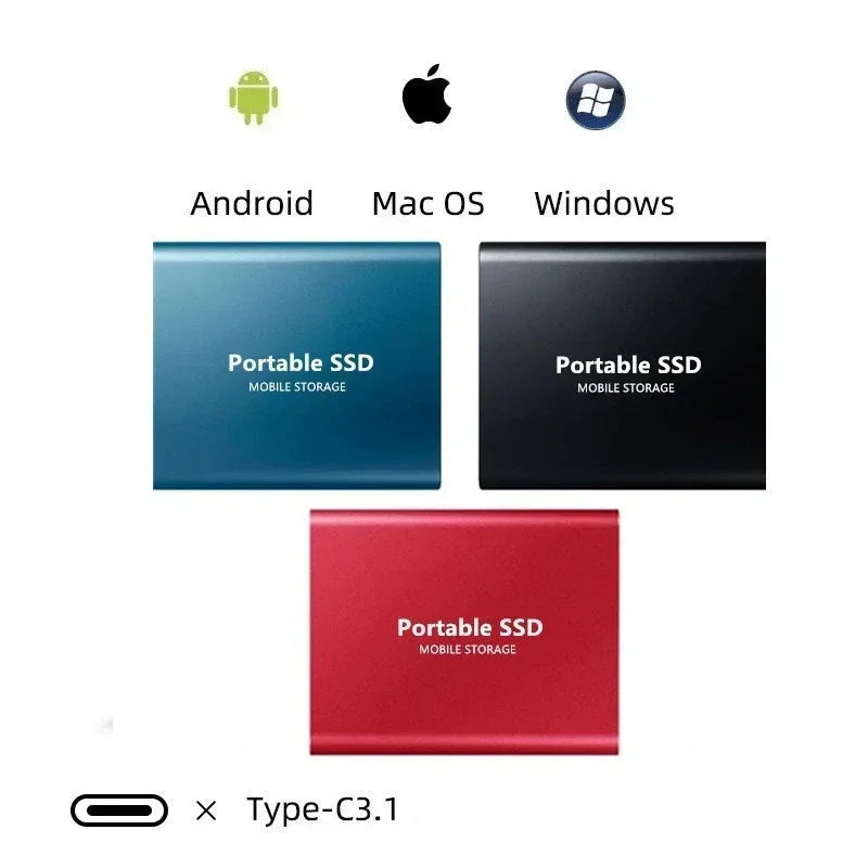 siopsrl | Portable External SSD | USB 3.1 Type C Fast Storage | Up to 128GB