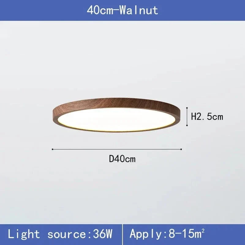 Siopsrl| LED Ceiling Light | Ultrathin Wood Grain Design, Dustproof & Dimmable for Modern Interiors