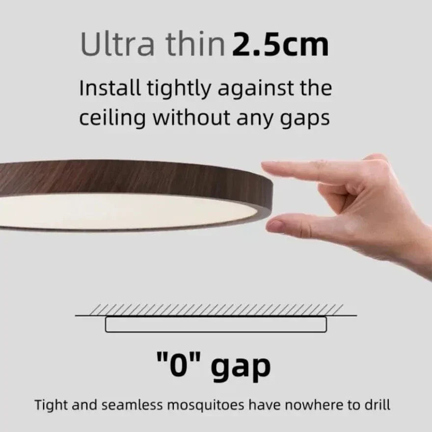 Siopsrl| LED Ceiling Light | Ultrathin Wood Grain Design, Dustproof & Dimmable for Modern Interiors