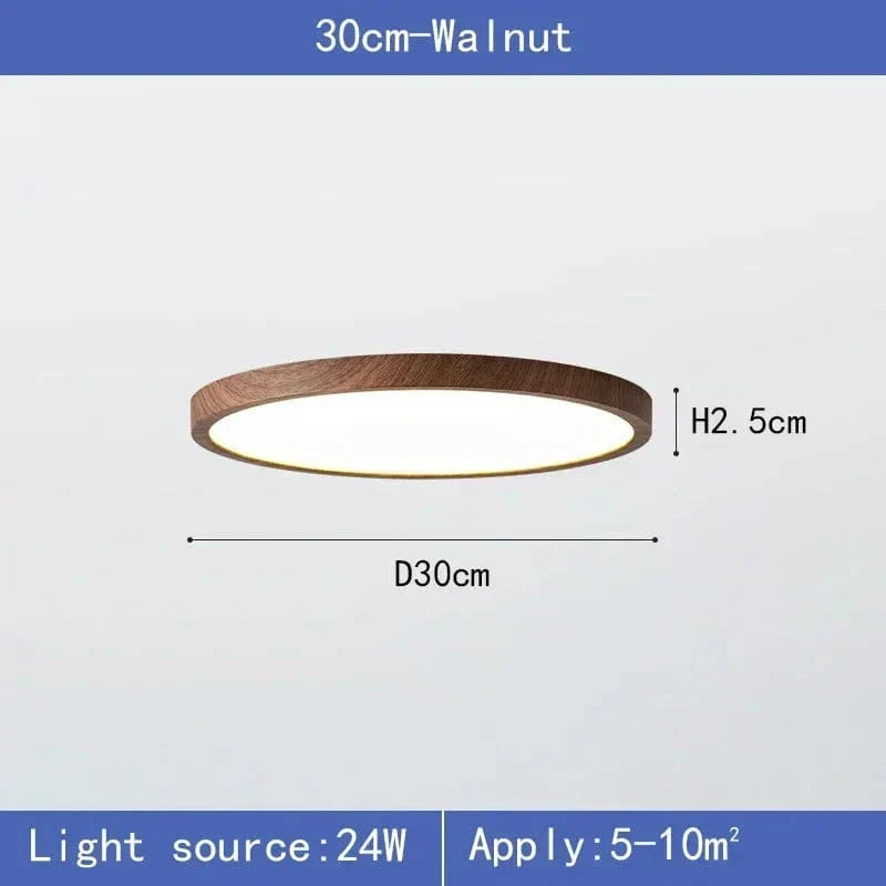 Siopsrl| LED Ceiling Light | Ultrathin Wood Grain Design, Dustproof & Dimmable for Modern Interiors