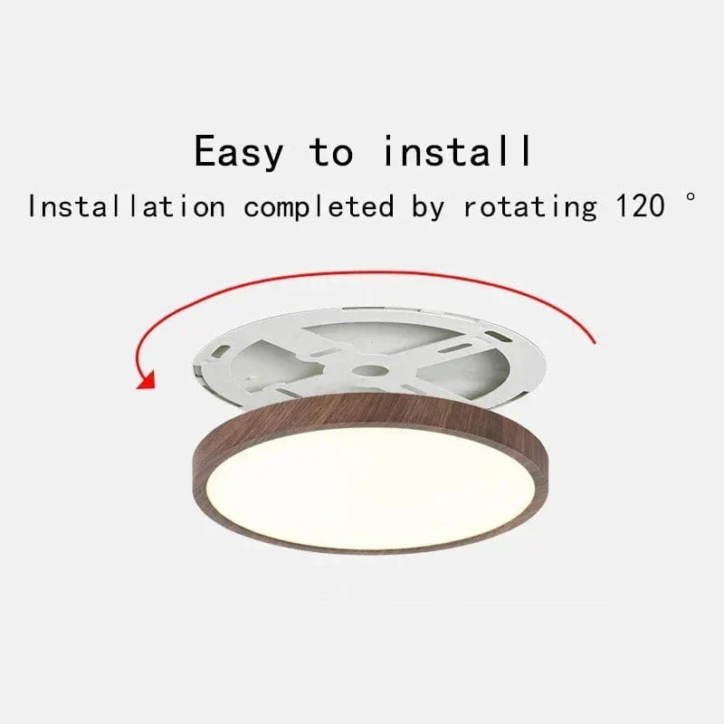 Siopsrl| LED Ceiling Light | Ultrathin Wood Grain Design, Dustproof & Dimmable for Modern Interiors