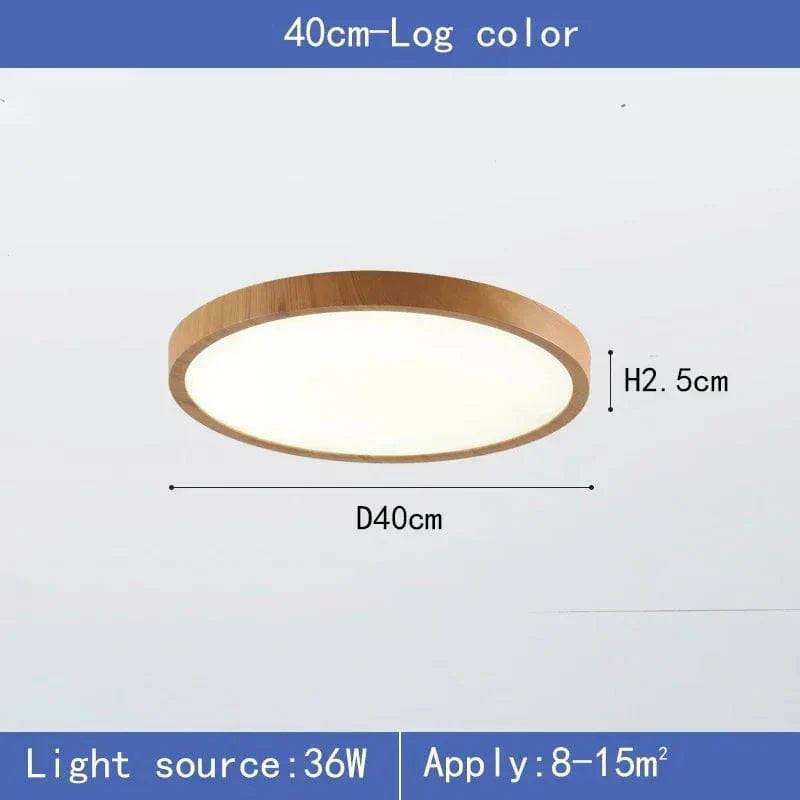 Siopsrl| LED Ceiling Light | Ultrathin Wood Grain Design, Dustproof & Dimmable for Modern Interiors